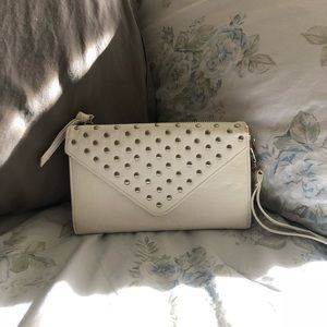 Brand new vegan white with studs wallet/wristlet